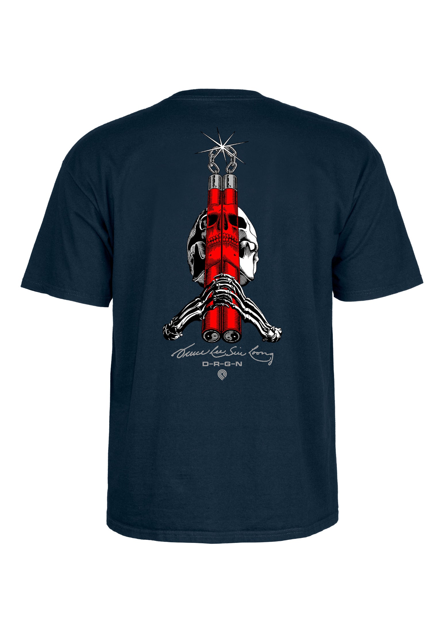 Bruce Lee x Skull & Nunchuck navy Vorderansicht
