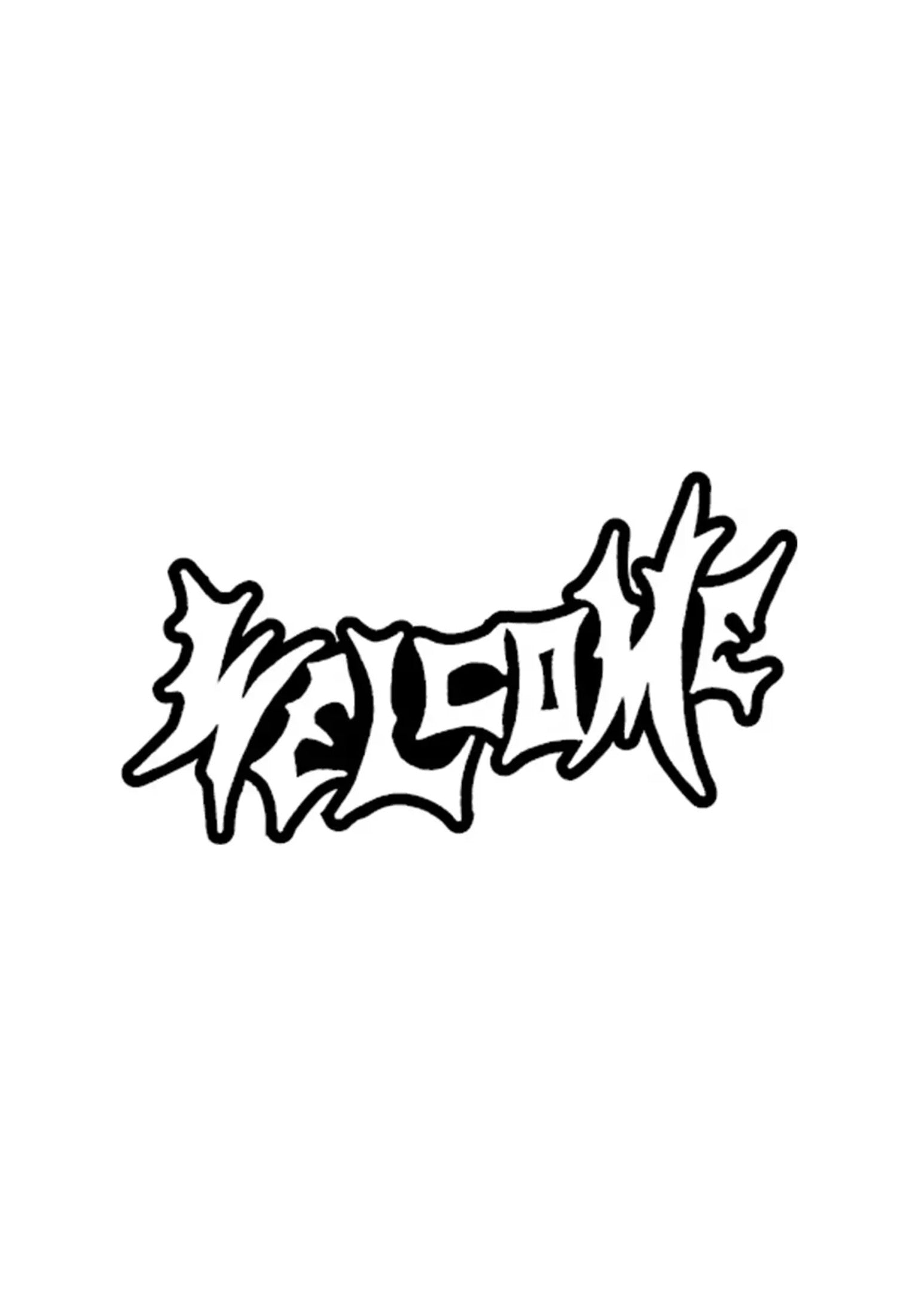 Vamp 5 Wide Die-Cut Sticker black-white Vorderansicht