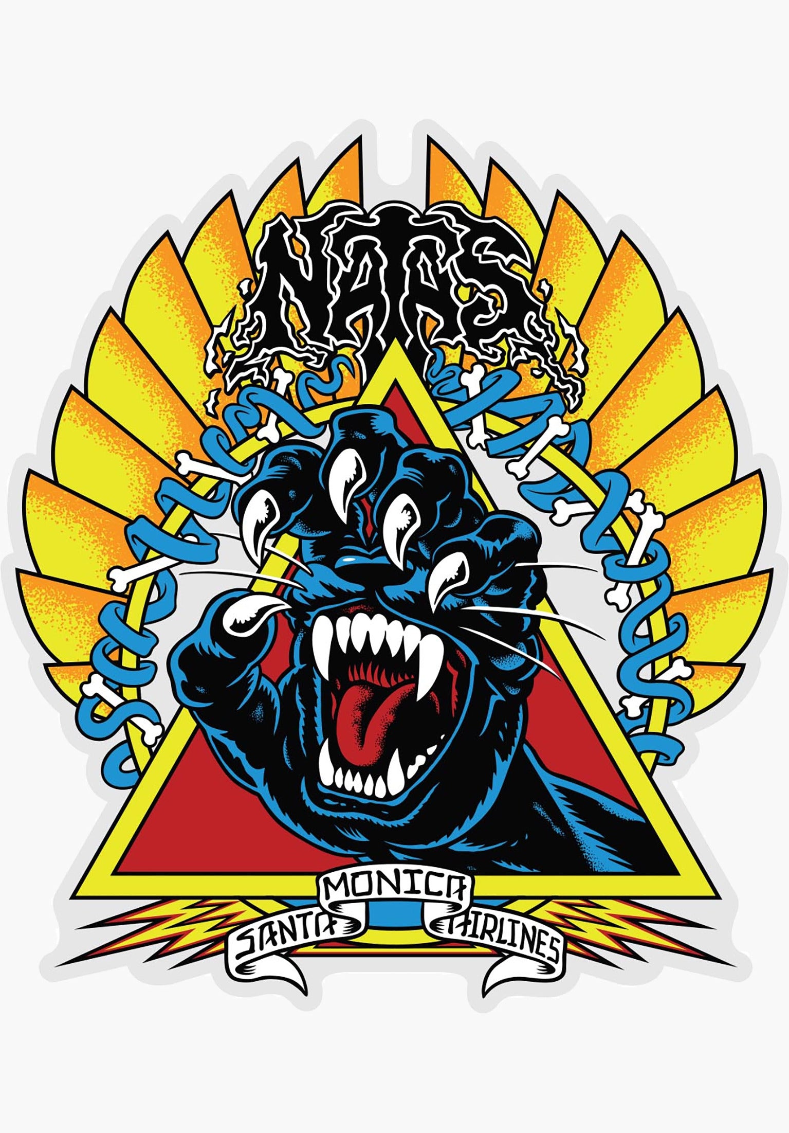 Natas Screaming Panther Clear Mylar Sticker multicolored Vorderansicht