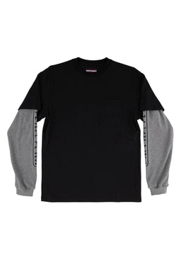 Bar Logo Thermal 2Fer Top blackheather Vorderansicht