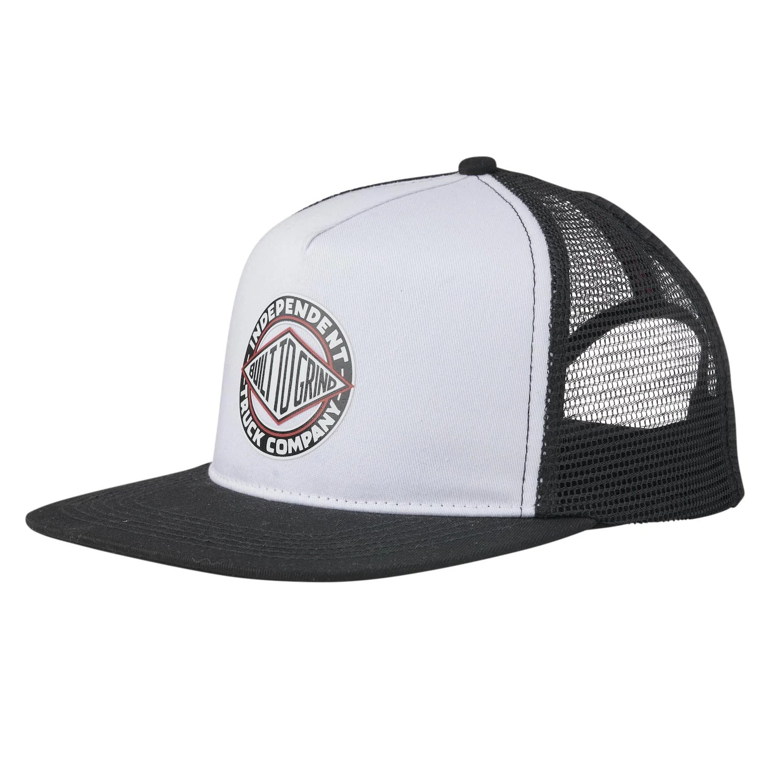 BTG Summit Printed Mesh Trucker 5-Panel Structured white-black Vorderansicht
