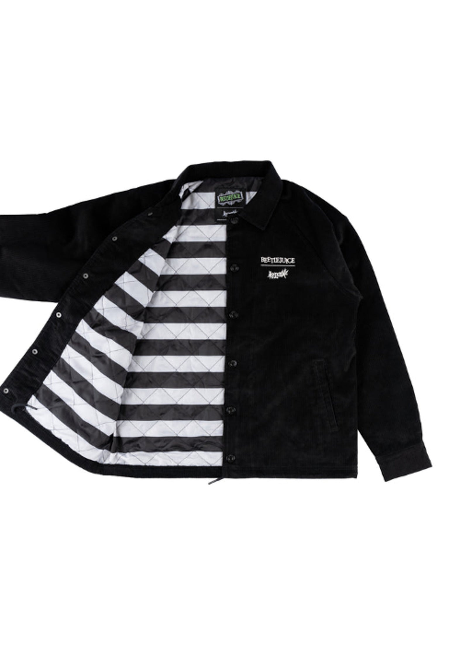 x Beetlejuice Sandworm Corduroy Coaches Jacket black Closeup1