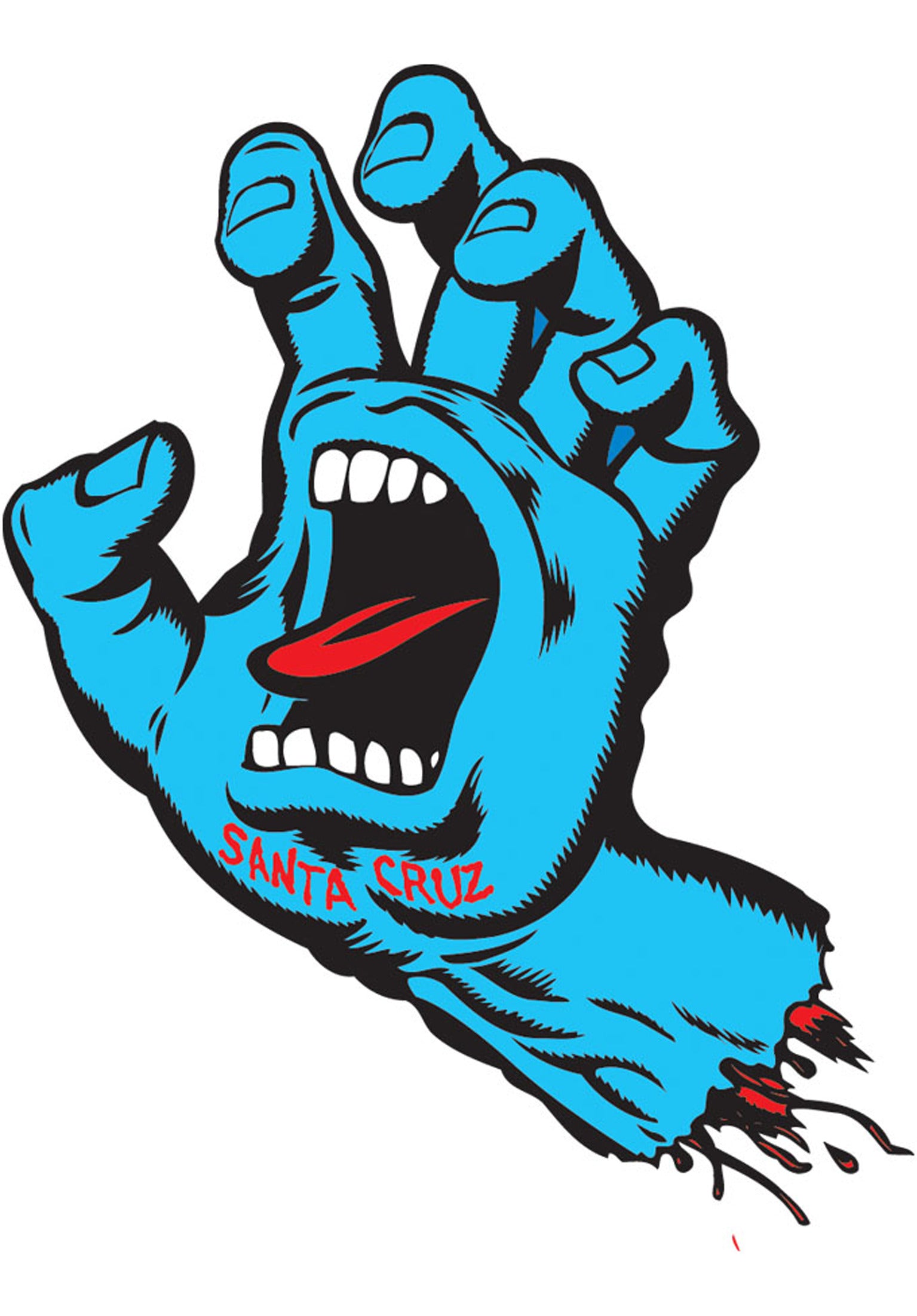 Screaming Hand 6 Sticker blue Vorderansicht