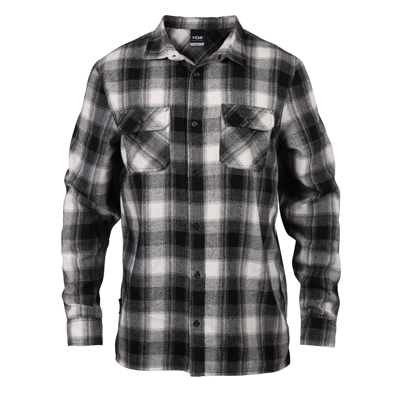 Flannel Shirt black-white Vorderansicht