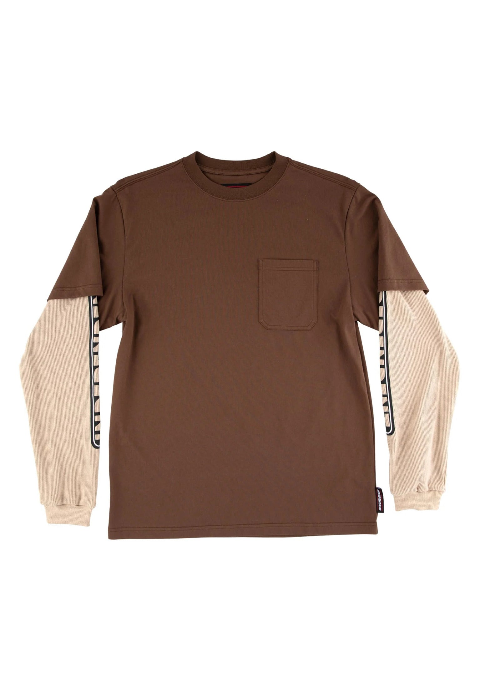 Bar Logo Thermal 2Fer Top chocolate-sand Vorderansicht