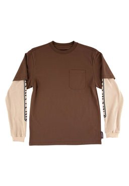 Bar Logo Thermal 2Fer Top chocolate-sand Vorderansicht