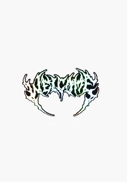 Fang 5,5 Wide Die-Cut Sticker black-silverfoil Vorderansicht