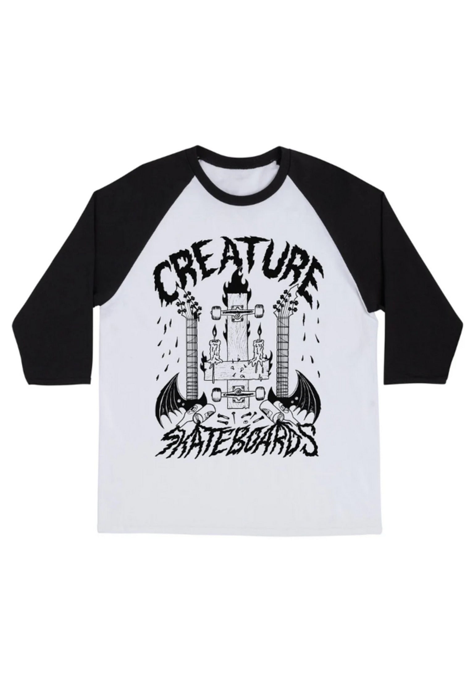 Listen To 3/4 Raglan Midweight white-black Vorderansicht