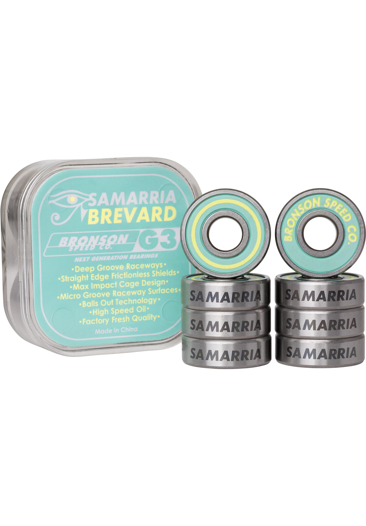 Samarria Brevard Pro Bearing G3 teal-yellow Vorderansicht