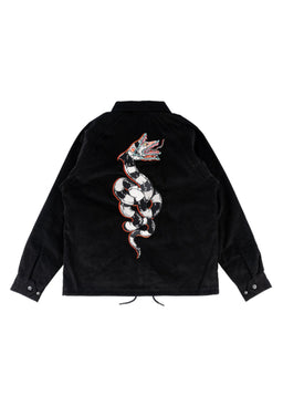 x Beetlejuice Sandworm Corduroy Coaches Jacket black Vorderansicht