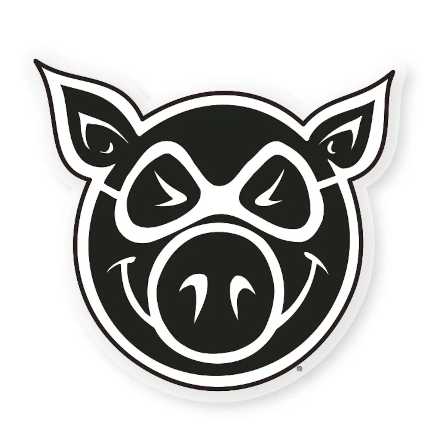 Head MD Sticker black-white Vorderansicht