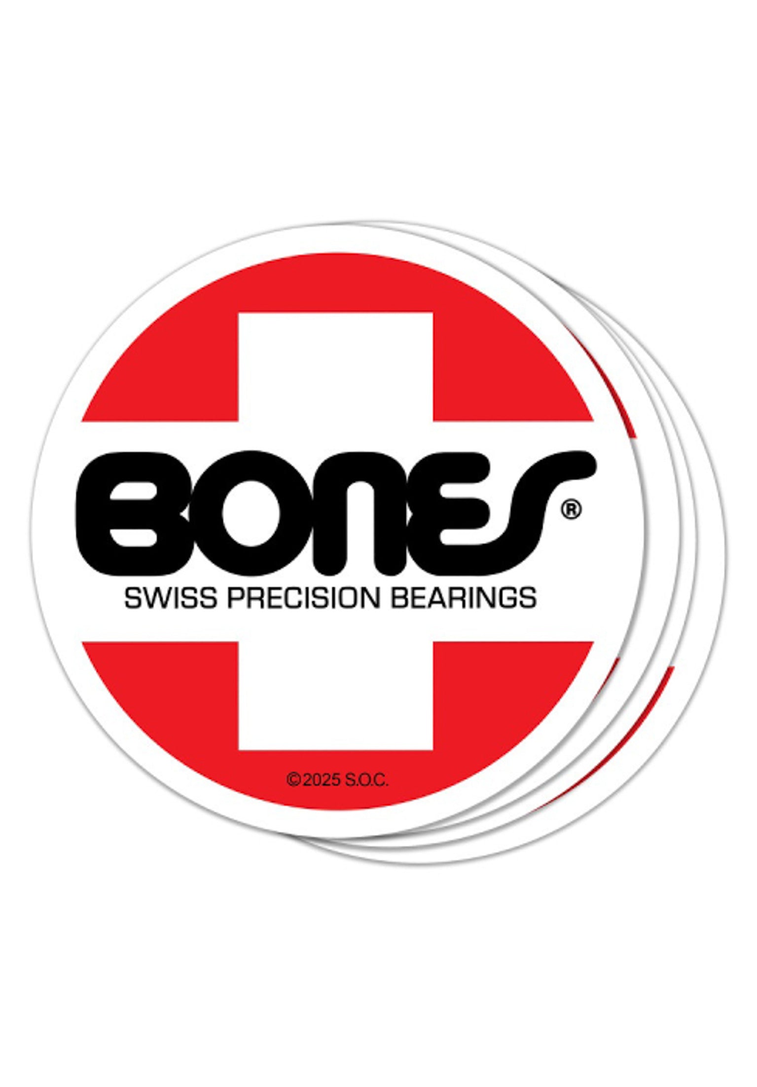 OG Swiss Circle 3 Sticker white-red-black Vorderansicht