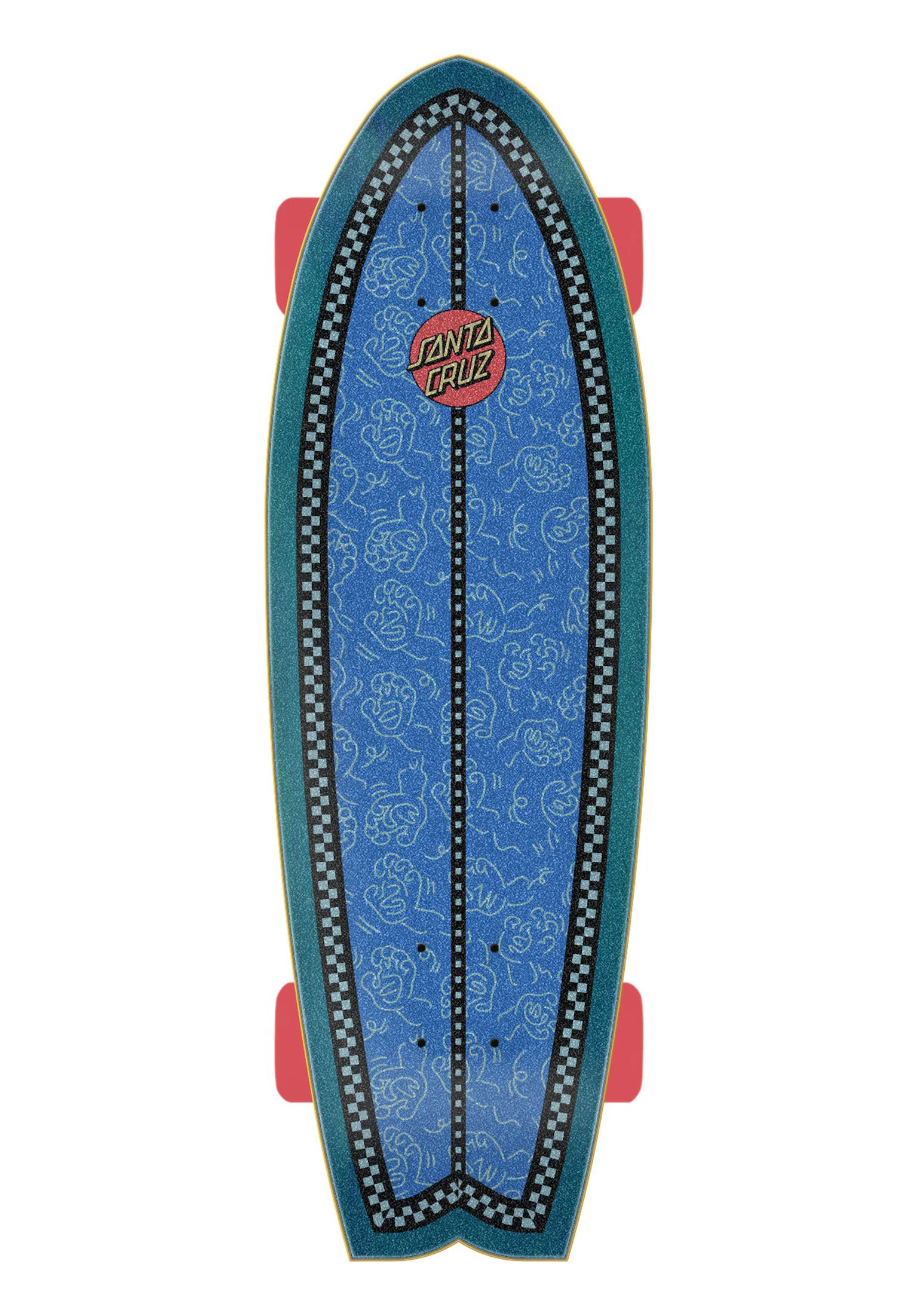 Contour Hand Repeat Dot Shark Cruzer red-blue Rueckenansicht