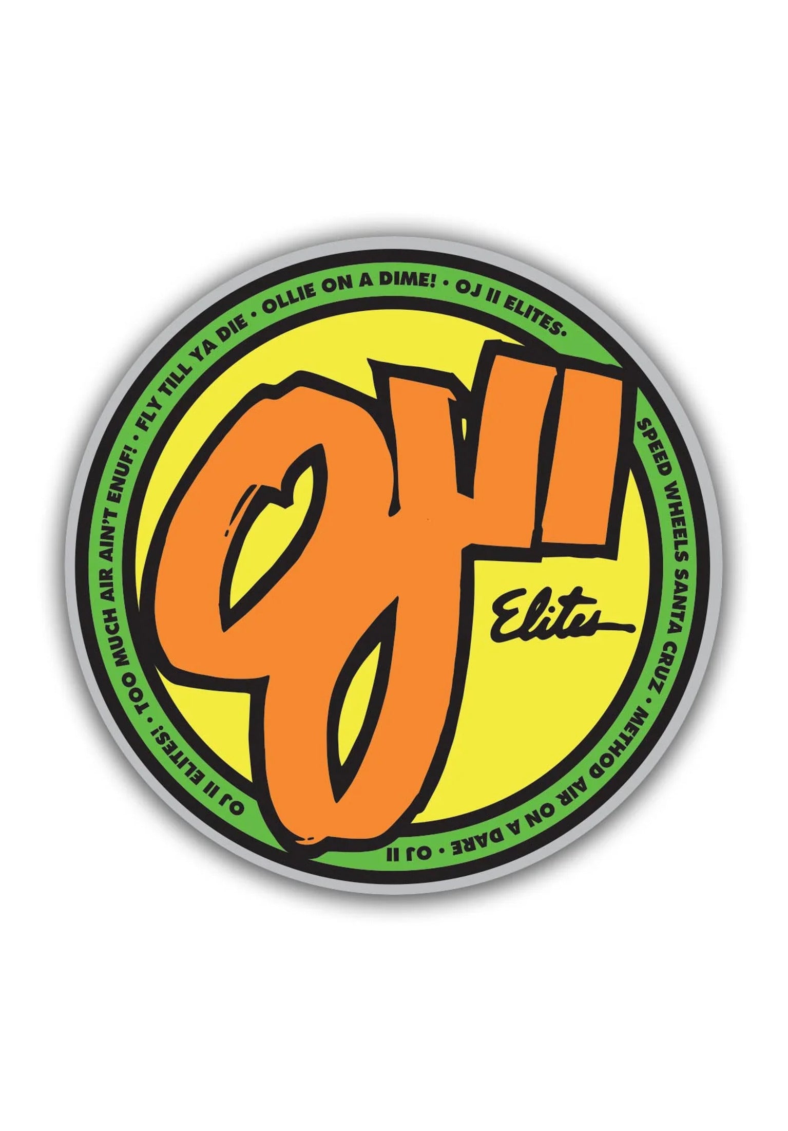 OJ2 Mini Clear Mylar Sticker 2 orange Vorderansicht