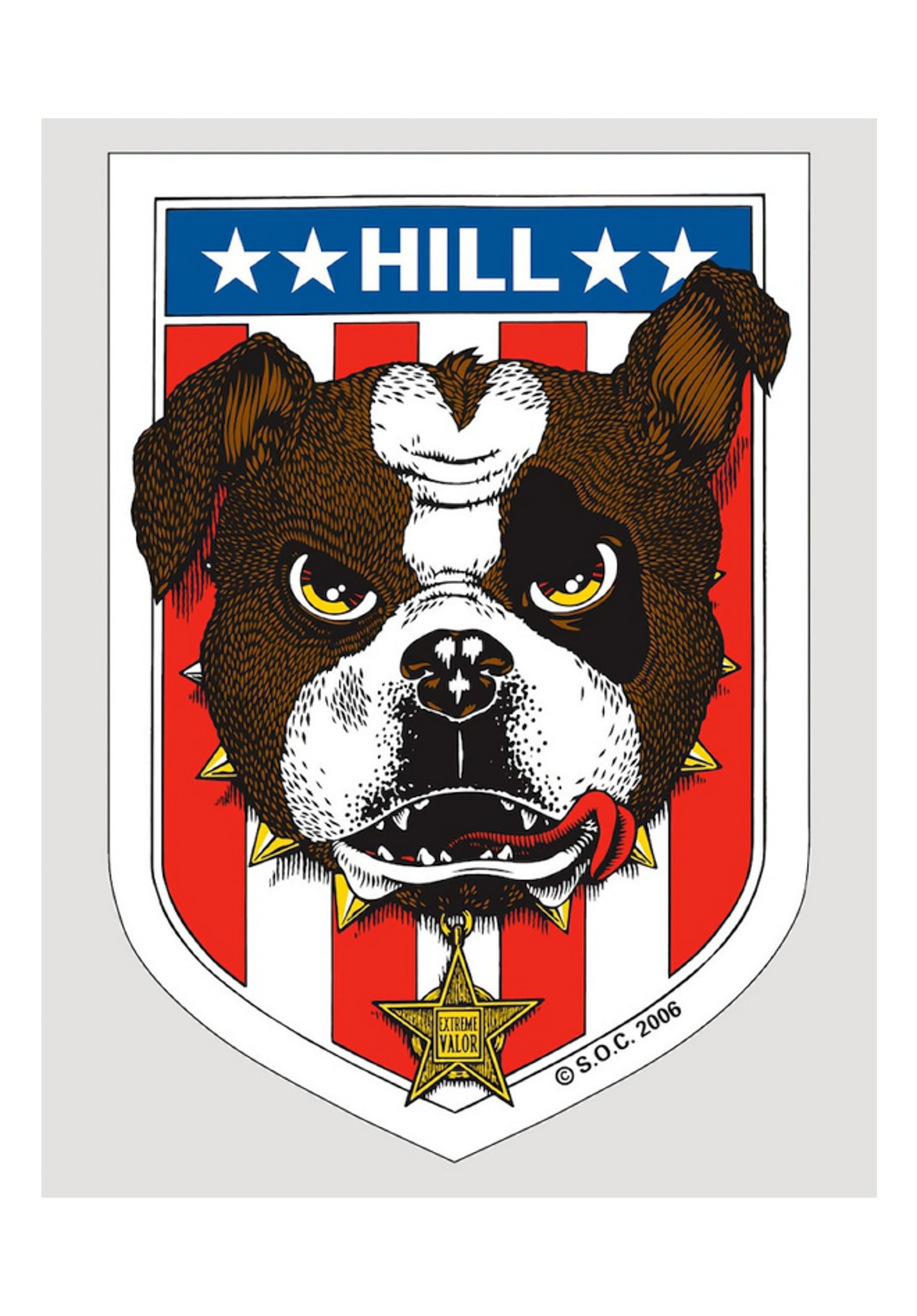 Frankie Hill Bull Dog Sticker white Vorderansicht