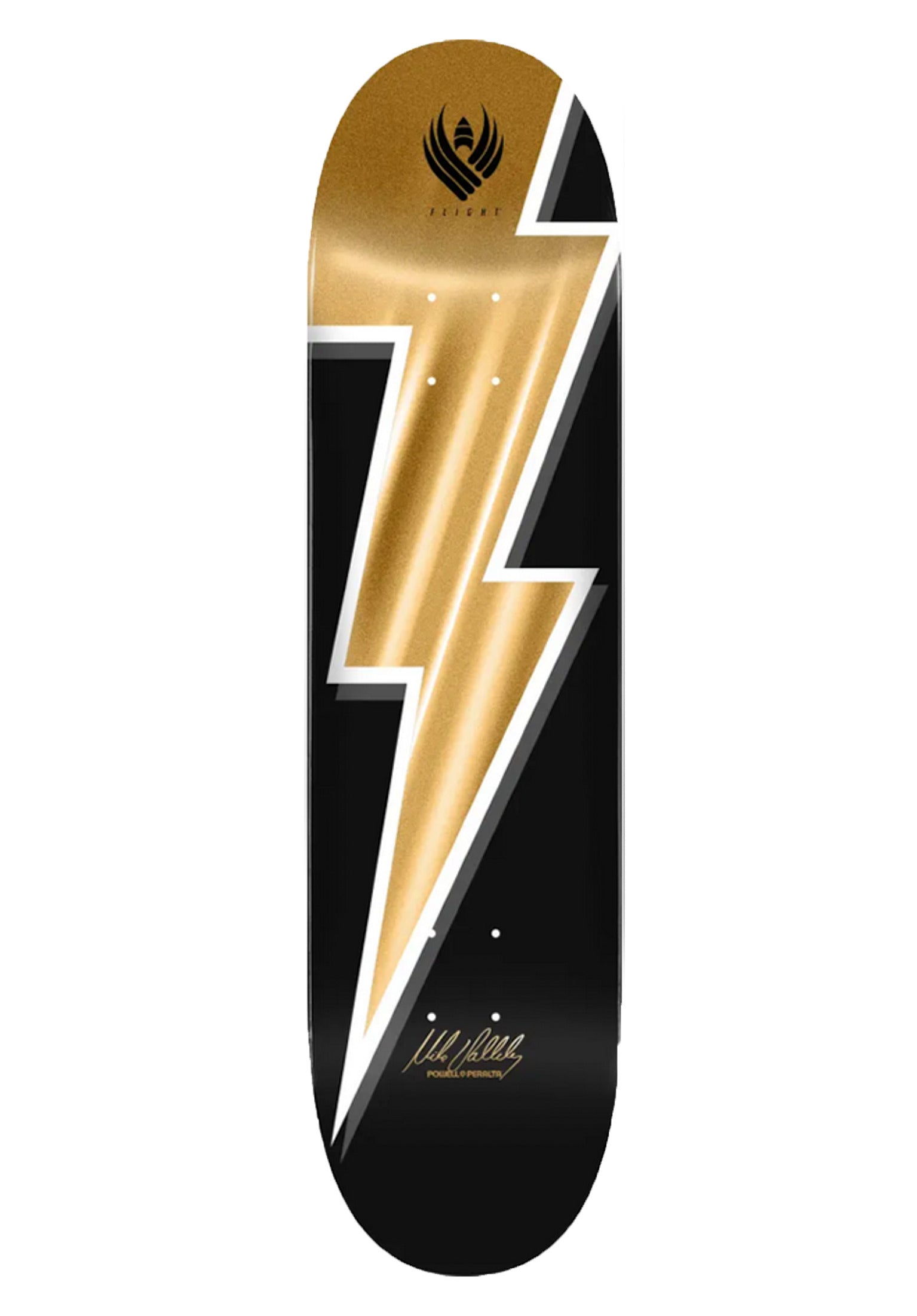 Flight Pro Shape 244 Mike Vallely Lightning Bolt gold-foil Vorderansicht