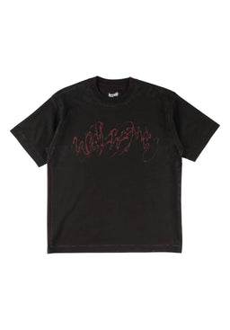 Weep Overprint Knit blackplum Vorderansicht