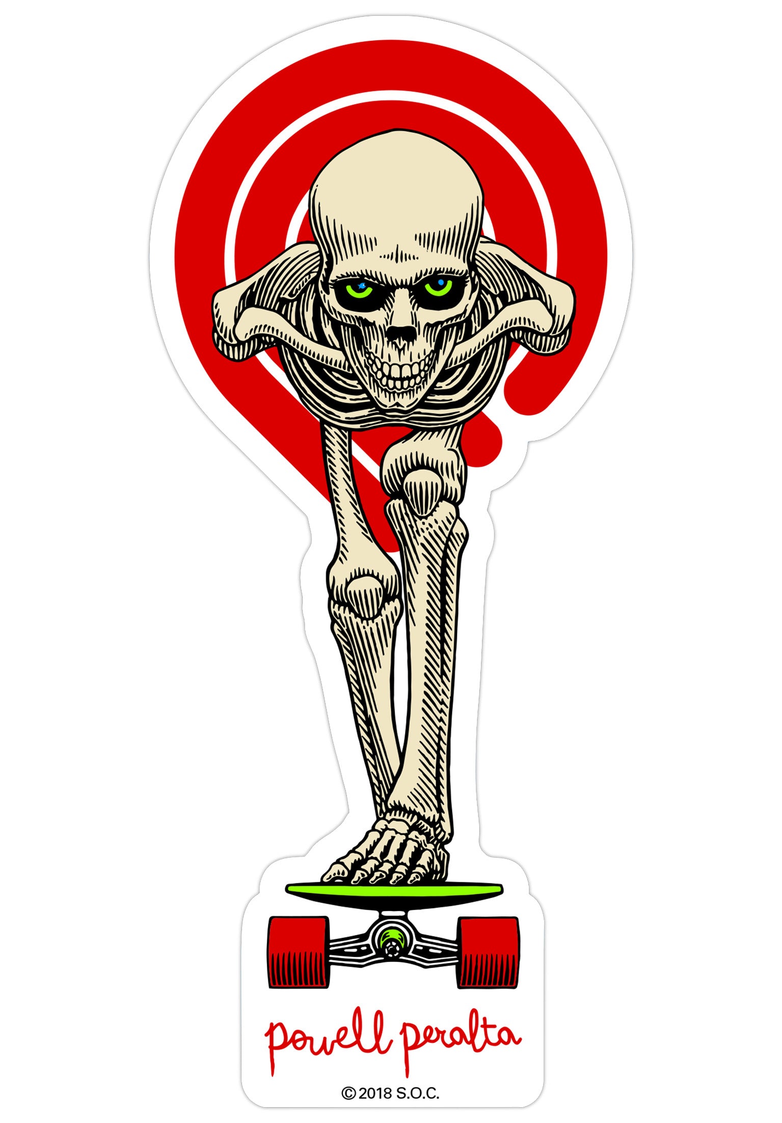 Tucking Skeleton Sticker white Vorderansicht