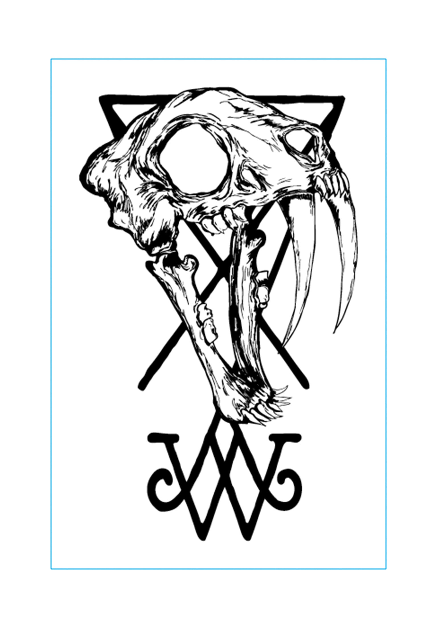 Saberskull High-Density Sticker white/high-density black Vorderansicht