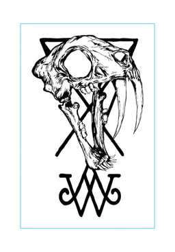 Saberskull High-Density Sticker white/high-density black Vorderansicht
