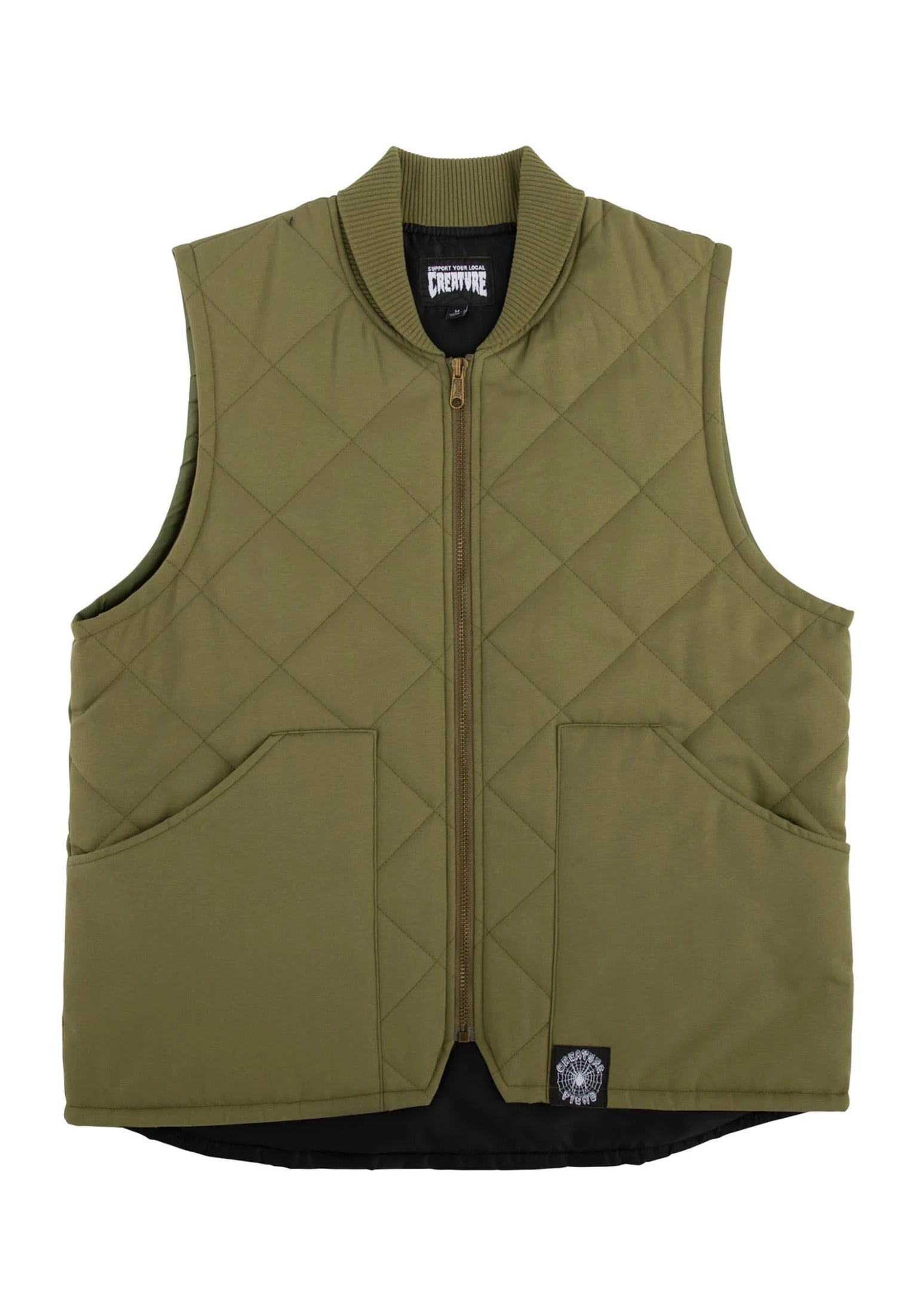 Support Quilt Vest Work Top stone green Vorderansicht