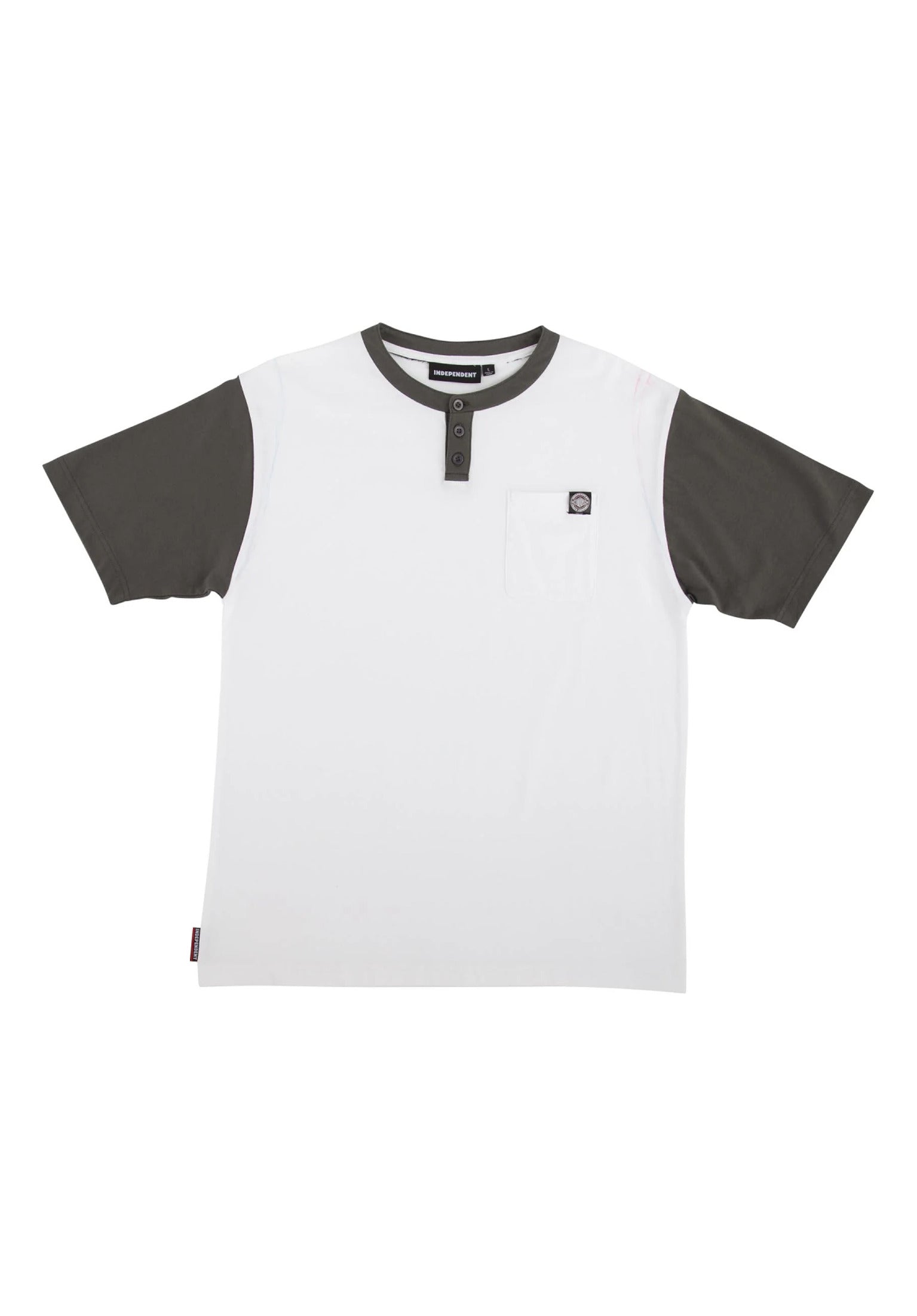 BTG Label Henley Top white-charcoal Vorderansicht