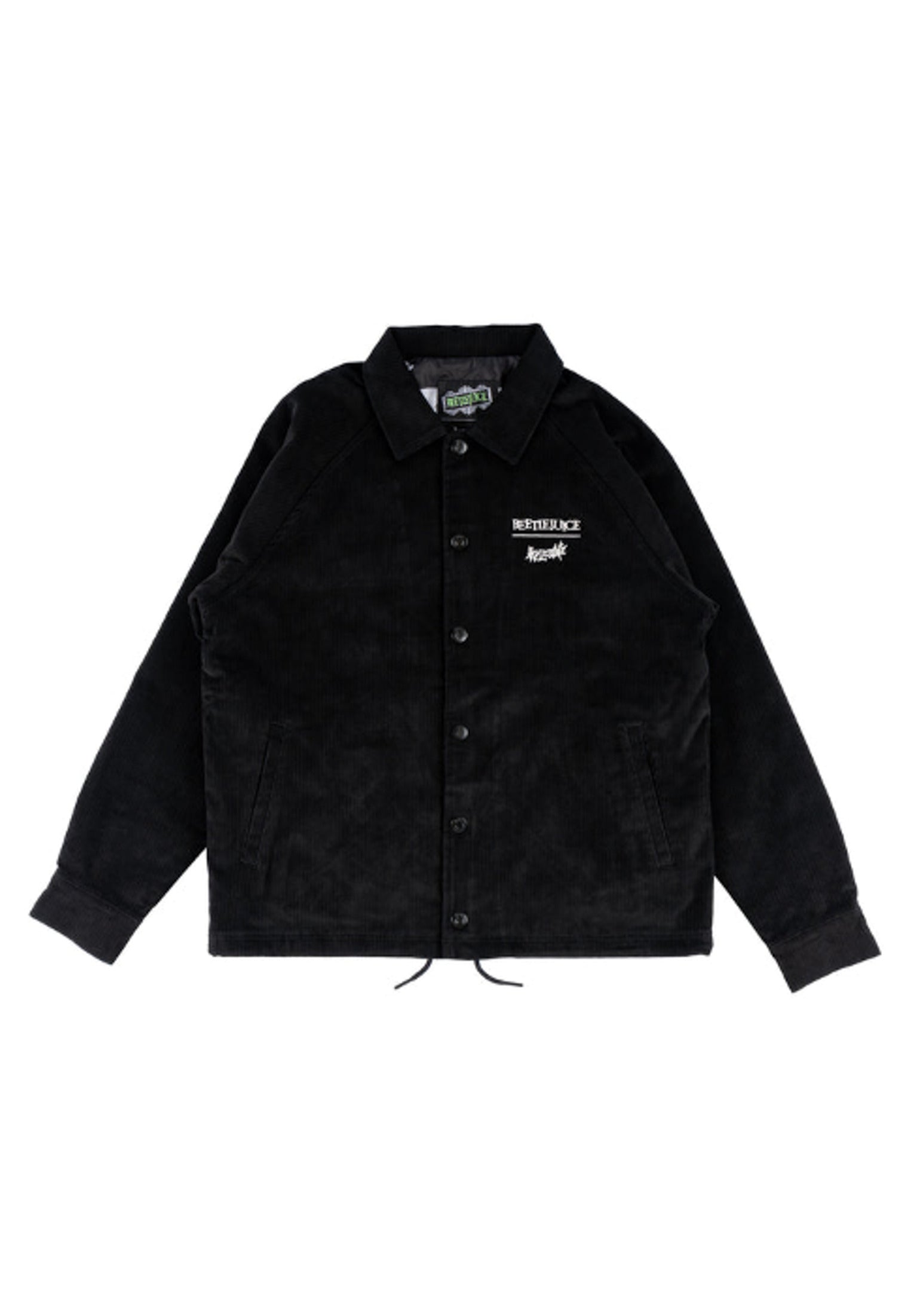 x Beetlejuice Sandworm Corduroy Coaches Jacket black Rueckenansicht