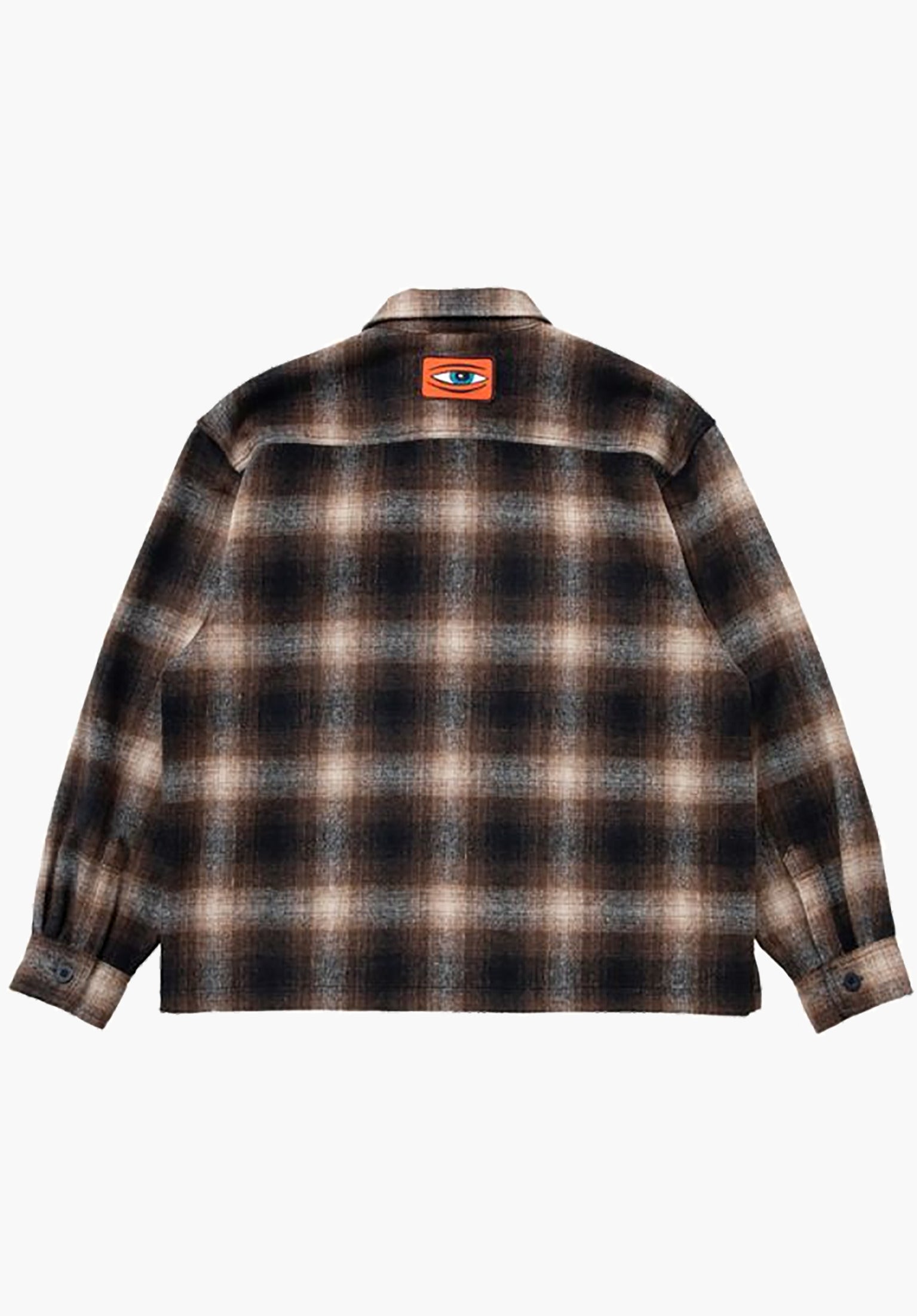Sect Eye Patch Plaid Check Zip Shacket Rueckenansicht