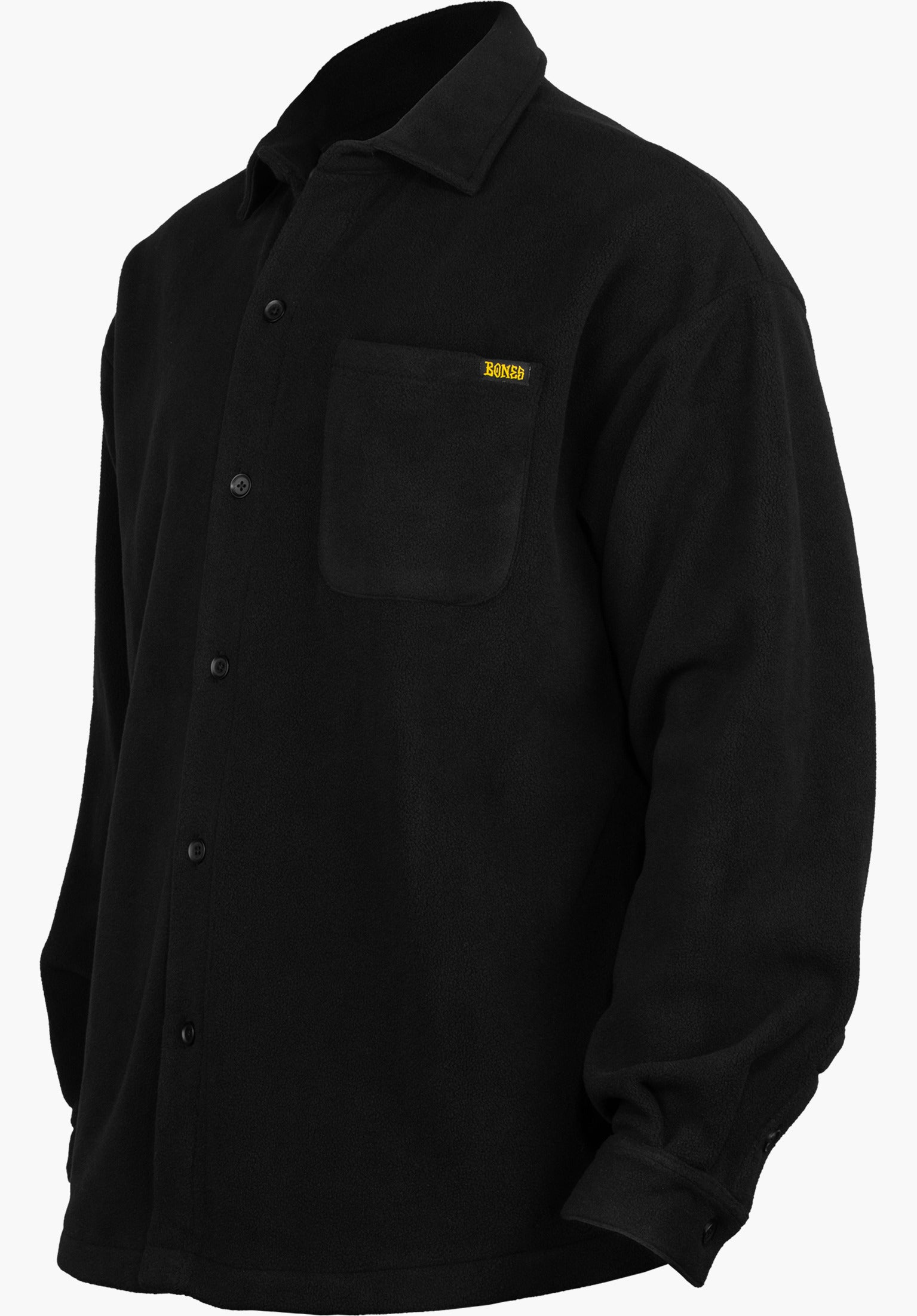 Black & Gold Butten Fleece Closeup1