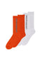 Baseline Mid Crew 2-Pack white-orange Vorderansicht