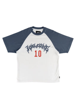 Dugout Boxy Raglan With Fabric Patch white-navy Vorderansicht