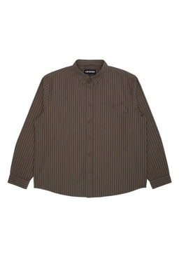 Long Sleeve Button Down olive-striped Vorderansicht