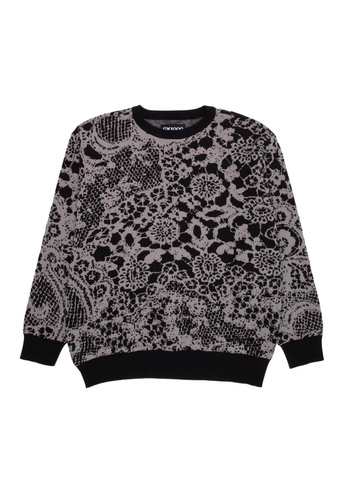 Jacquard Knit Laced grey-black Vorderansicht