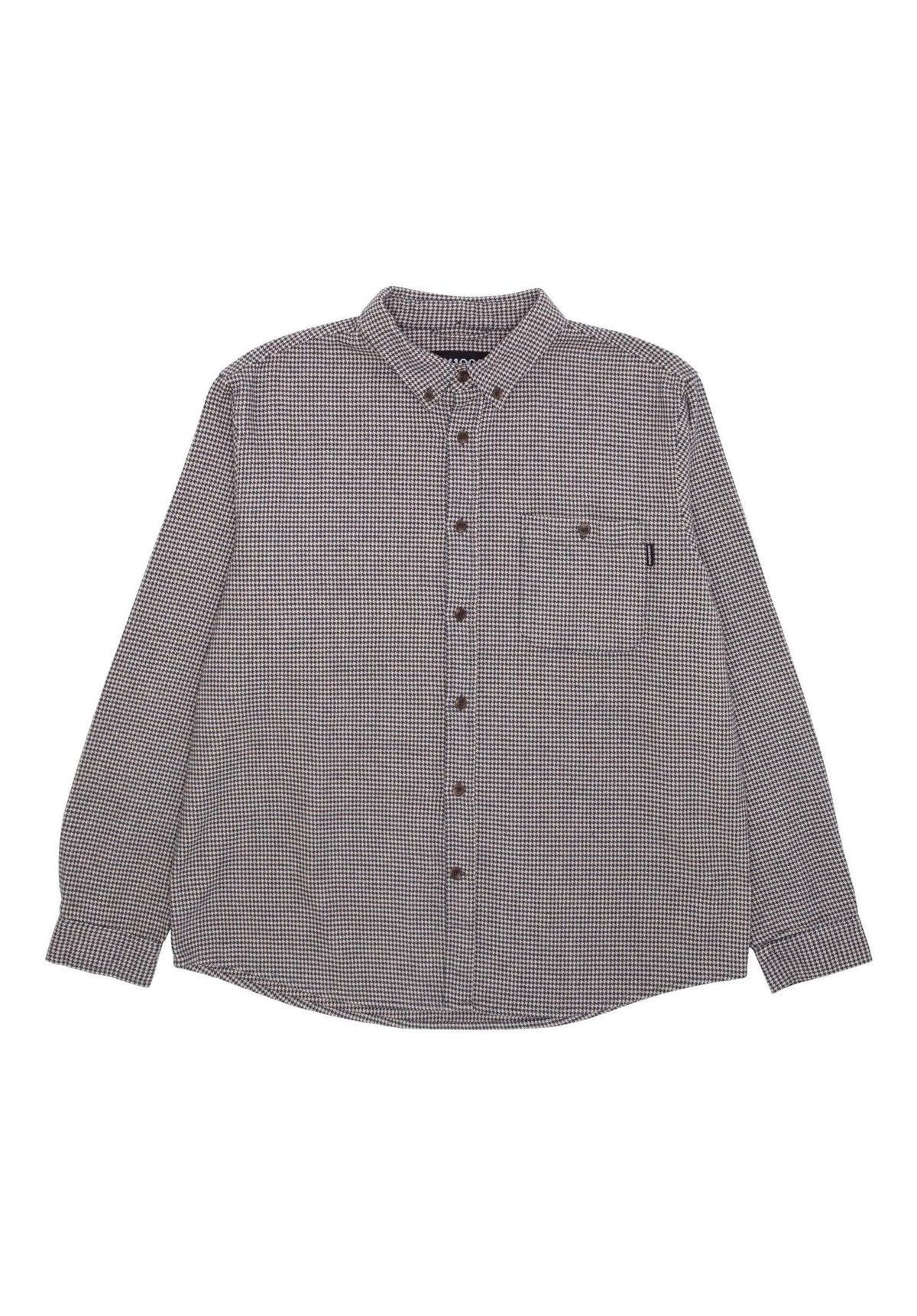 Long Sleeve Houndstooth Button Down blue Vorderansicht