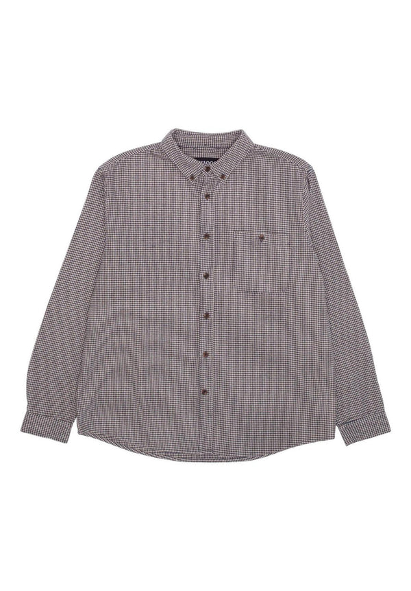 Long Sleeve Houndstooth Button Down blue Vorderansicht