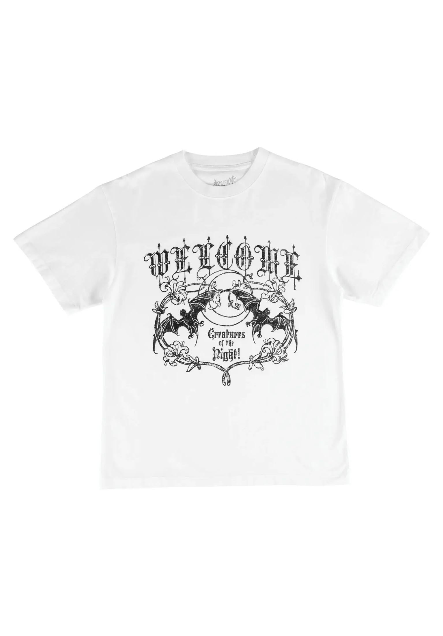 Night Creature Boxy Garment-Dyed Enzyme-Washed white Vorderansicht