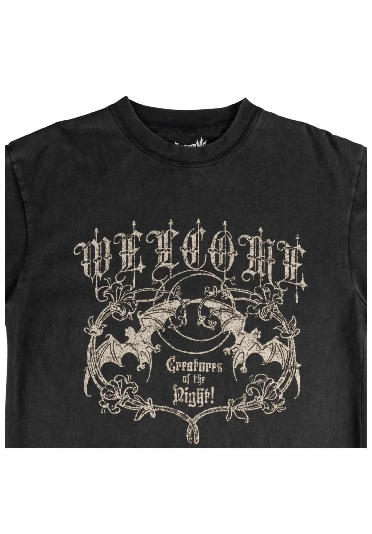 Night Creature Boxy Garment-Dyed Enzyme-Washed vintage-black Rueckenansicht