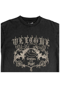 Night Creature Boxy Garment-Dyed Enzyme-Washed vintage-black Rueckenansicht