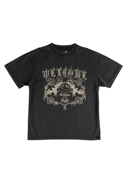 Night Creature Boxy Garment-Dyed Enzyme-Washed vintage-black Vorderansicht