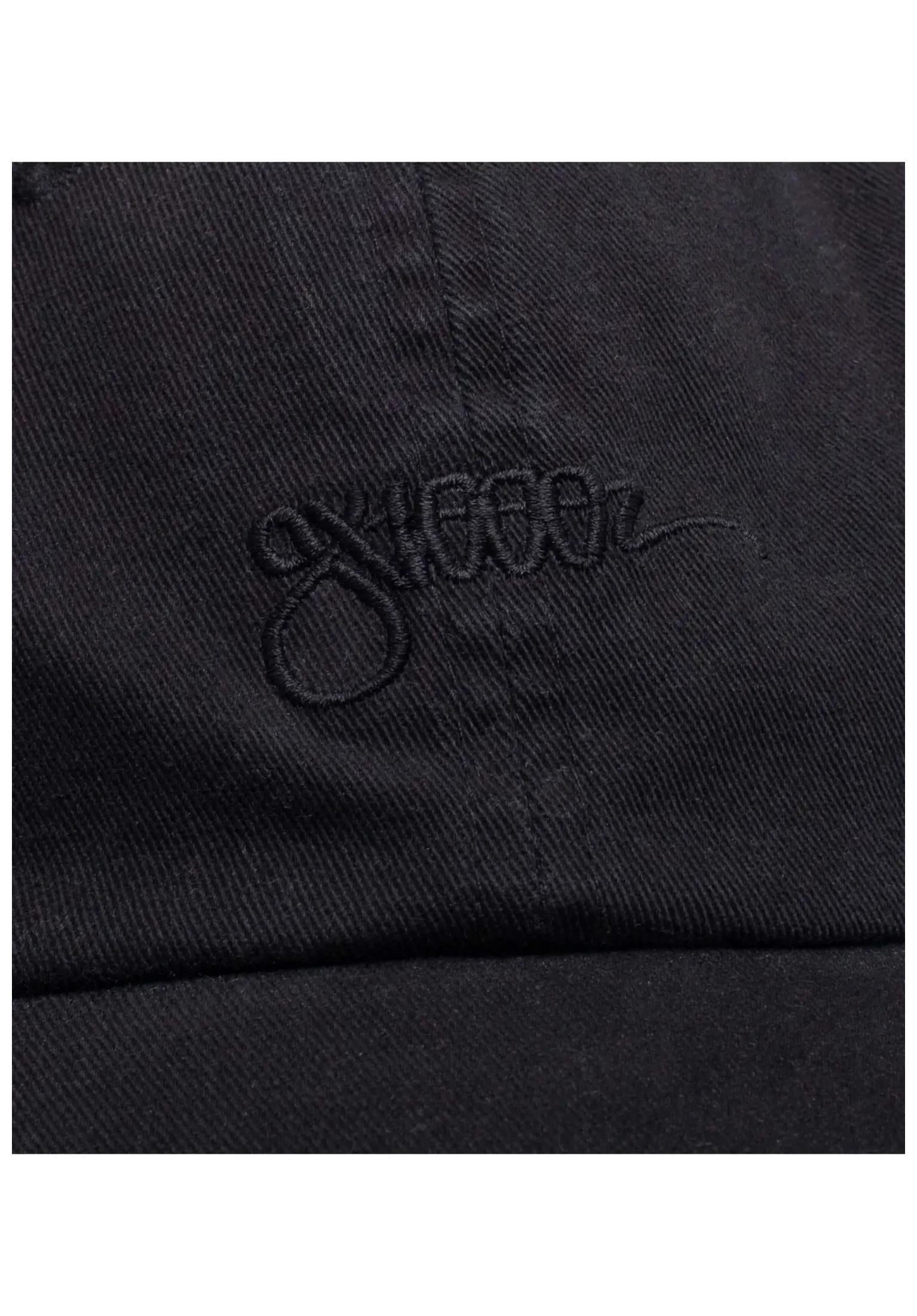 Tag Hat 6-Panel Unstructured Strapback black-washed Rueckenansicht