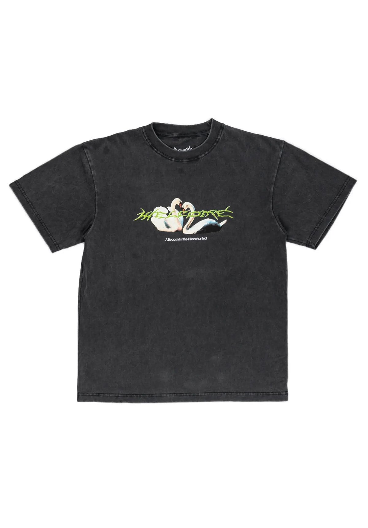 Lovebirds Boxy Printed Enzyme-washed black Vorderansicht