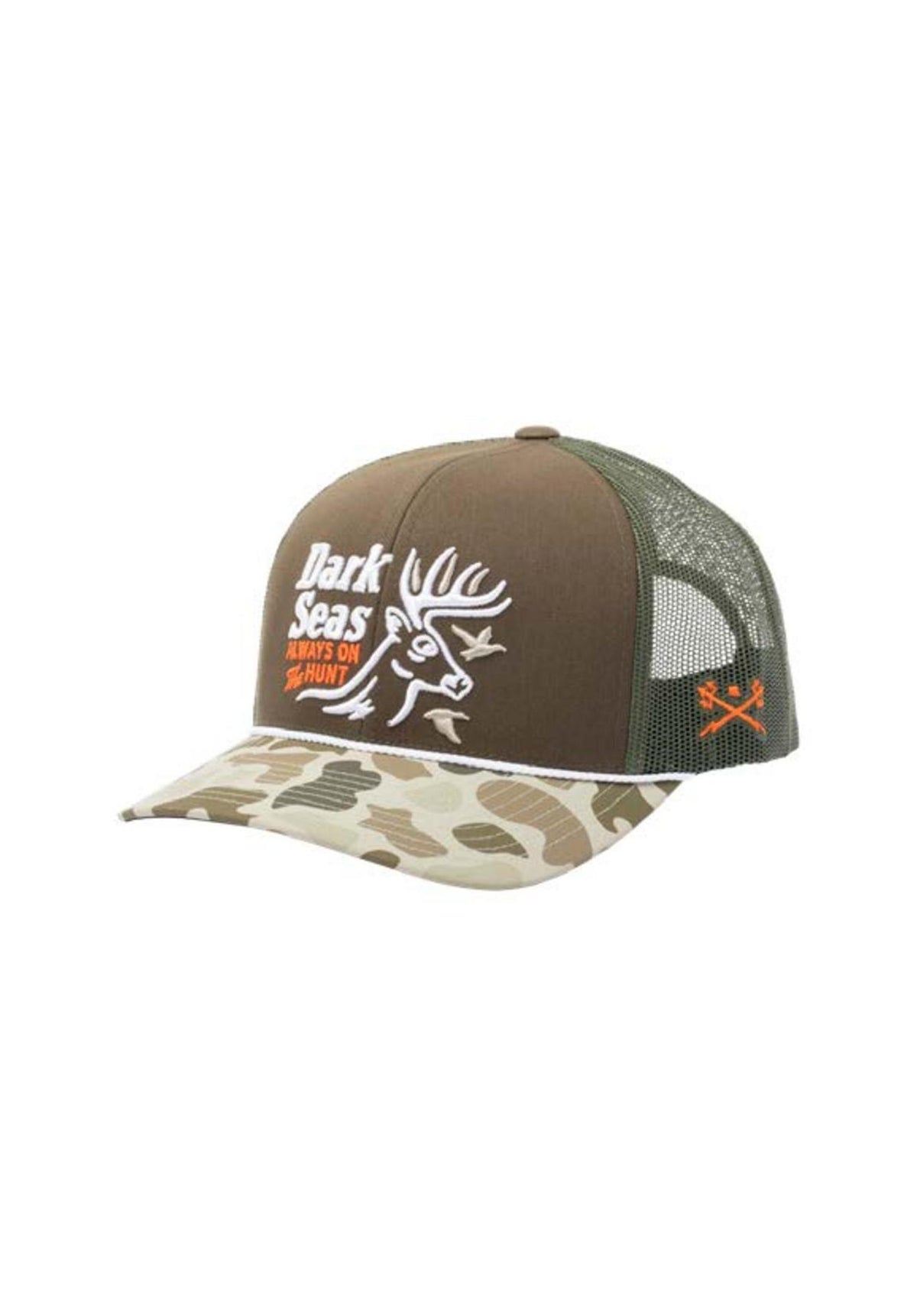 Bucked Low-Profile Trucker Twill Snapback olive-camo Vorderansicht