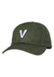 Retro V 6-Panel Low Denim Unstructured Snapback olive-denim Vorderansicht