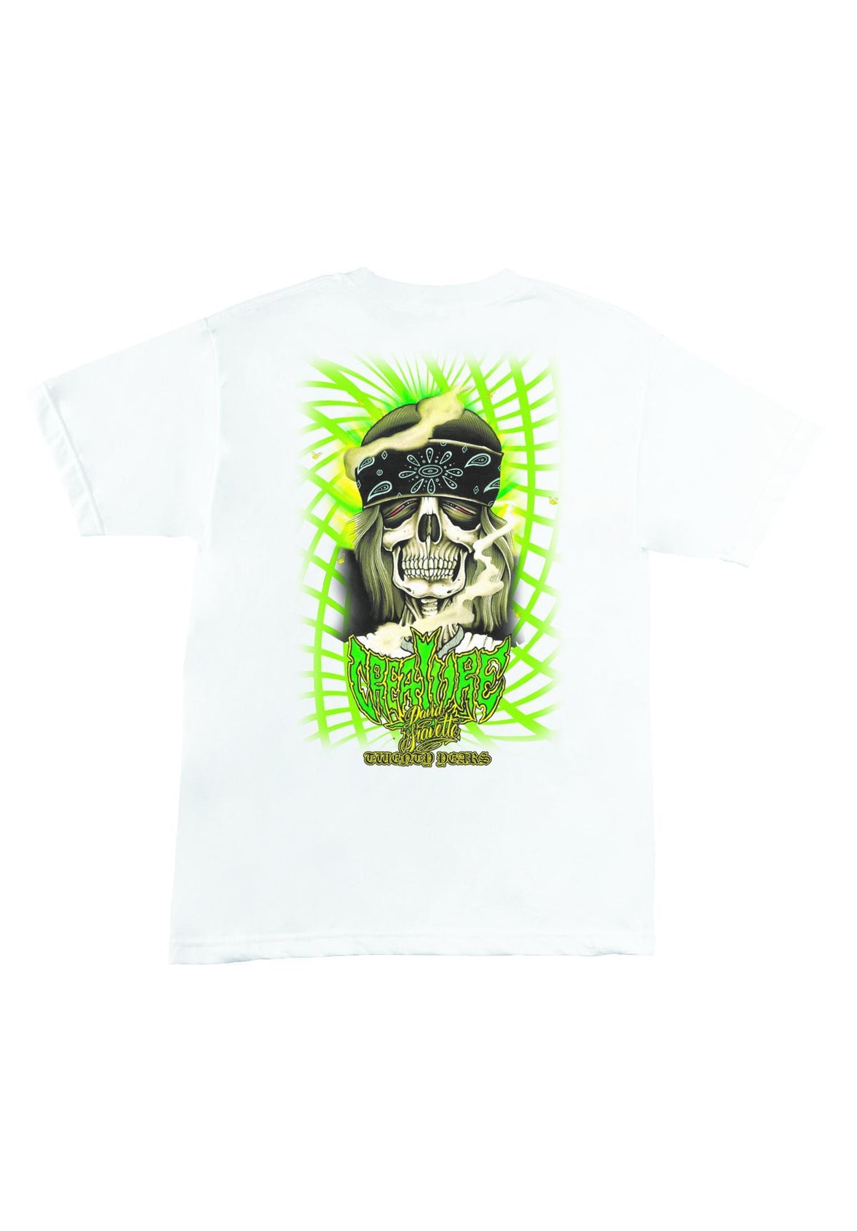 Gravette Hippie Skull 20th Pocket Heavyweight white Rueckenansicht