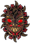 Nicky Guerrero Mask Lapel Pin red - metallic gold Vorderansicht