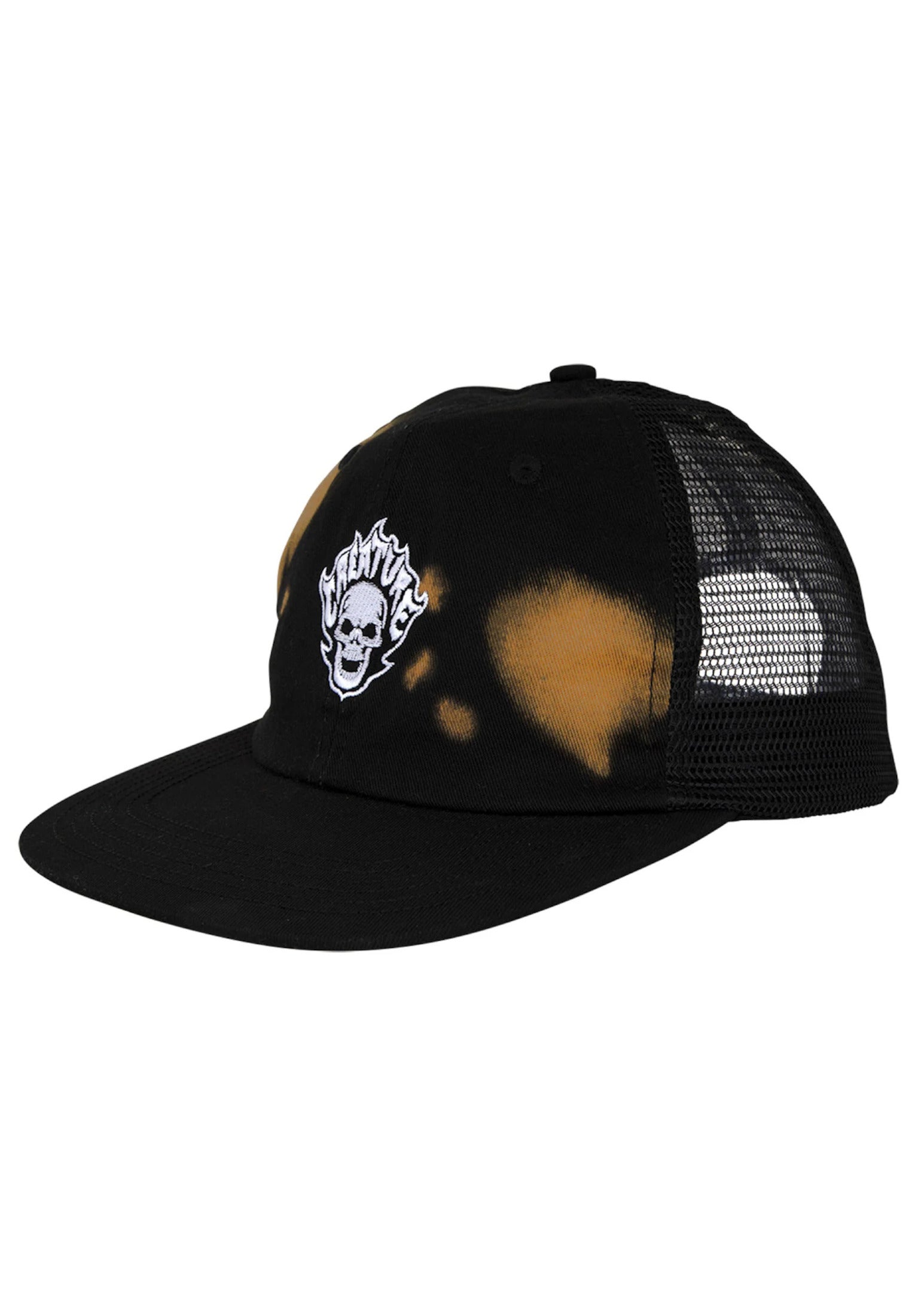 Bonehead Flame Wash Mesh Trucker Unstructrured Sna greasy black Vorderansicht