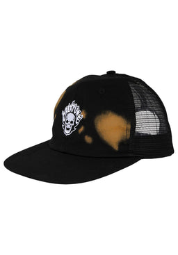 Bonehead Flame Wash Mesh Trucker Unstructrured Sna greasy black Vorderansicht