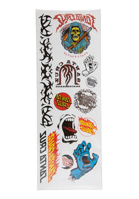 Tatted Temporary Tattoo Set multicolored Rueckenansicht