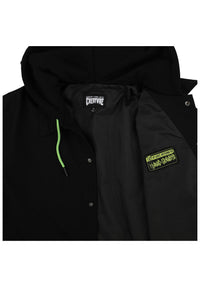 Gravette Cut and Tie Hooded Windbreaker black Closeup1