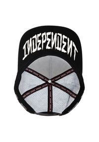 Dressen Skull Rose 5-Panel High Structured Snapbac white-black Closeup1